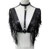 Women's Gothic Punk Pentagram Garter Set with Tassel Bra Harness